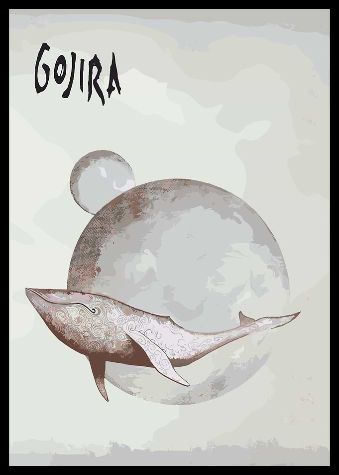 Whale and Moon Illustration