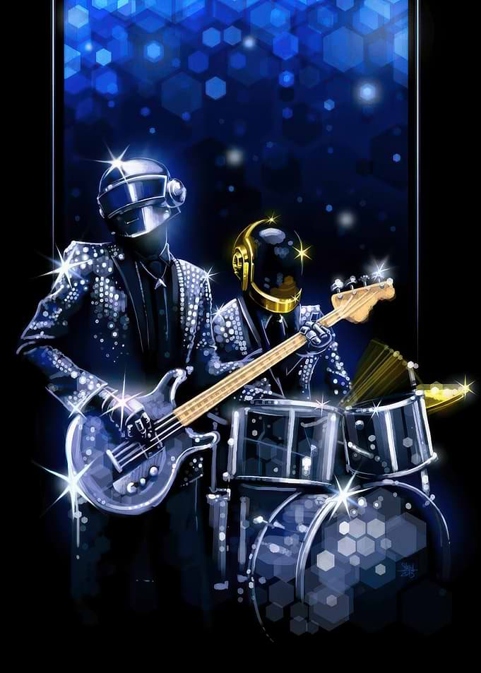 Daft Punk Music Band Illustration