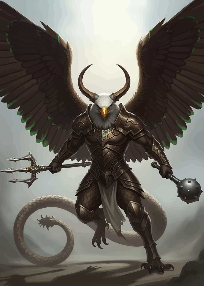 Eagle-headed Warrior Wings Tail