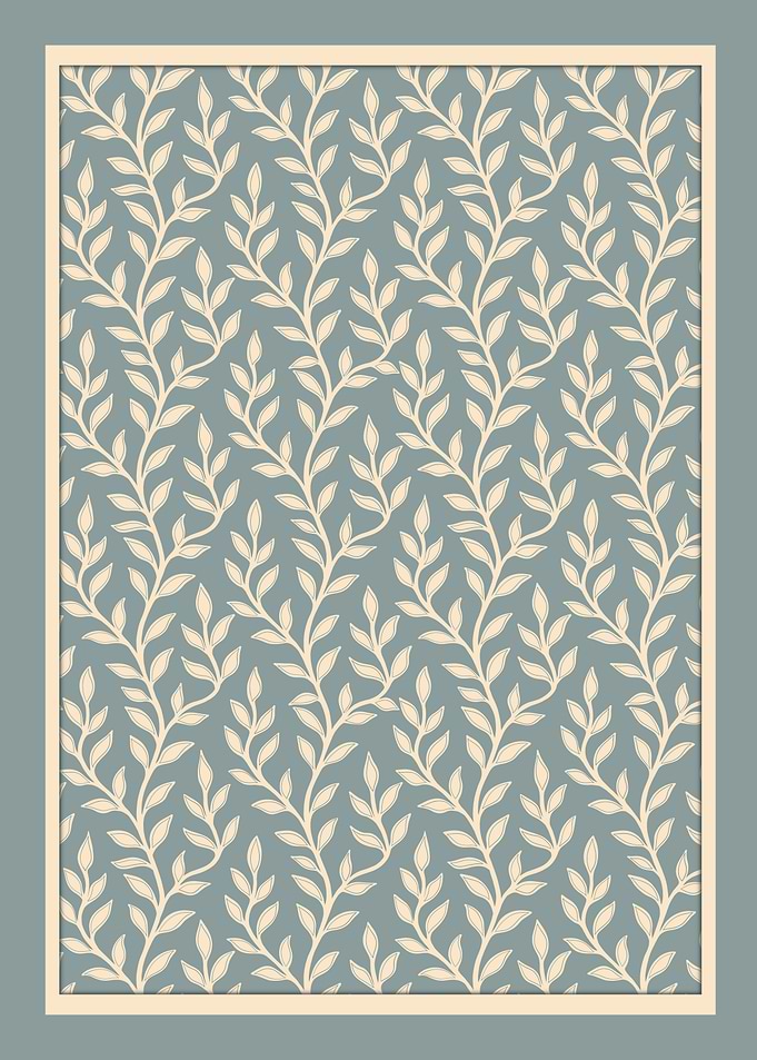Monochrome Botanica – Blue & Cream Leafy Foliage (Coordinating Print)