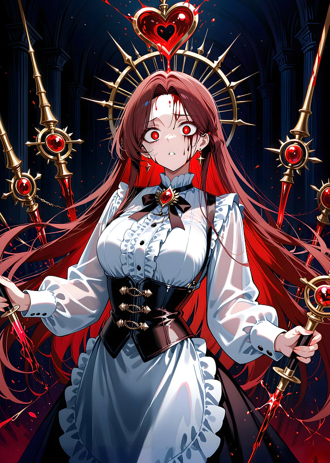 Bloody Anime Girl with Heart