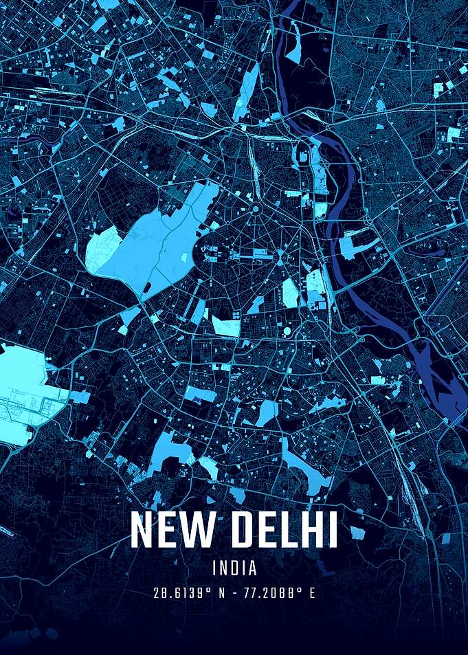 New Delhi Midnight City Map