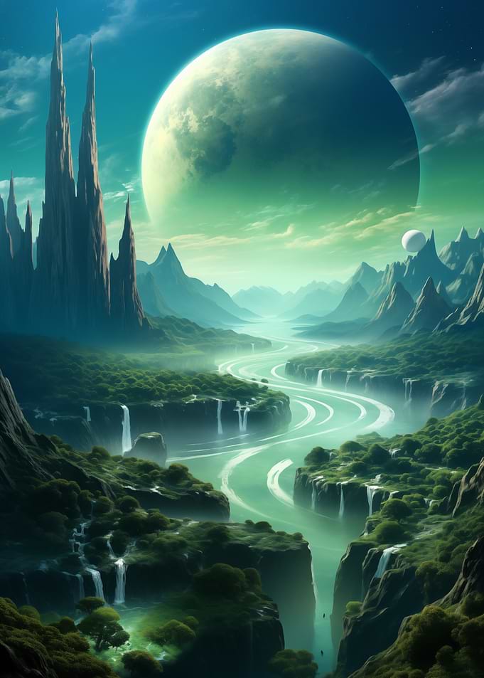 Alien planet landscape