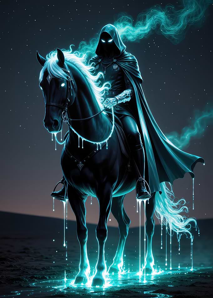 Ethereal Rider on Horseback
