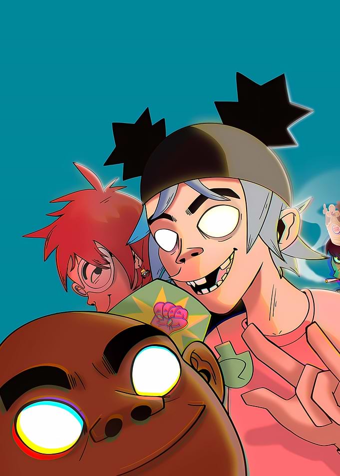 Gorillaz Band Cartoon Art