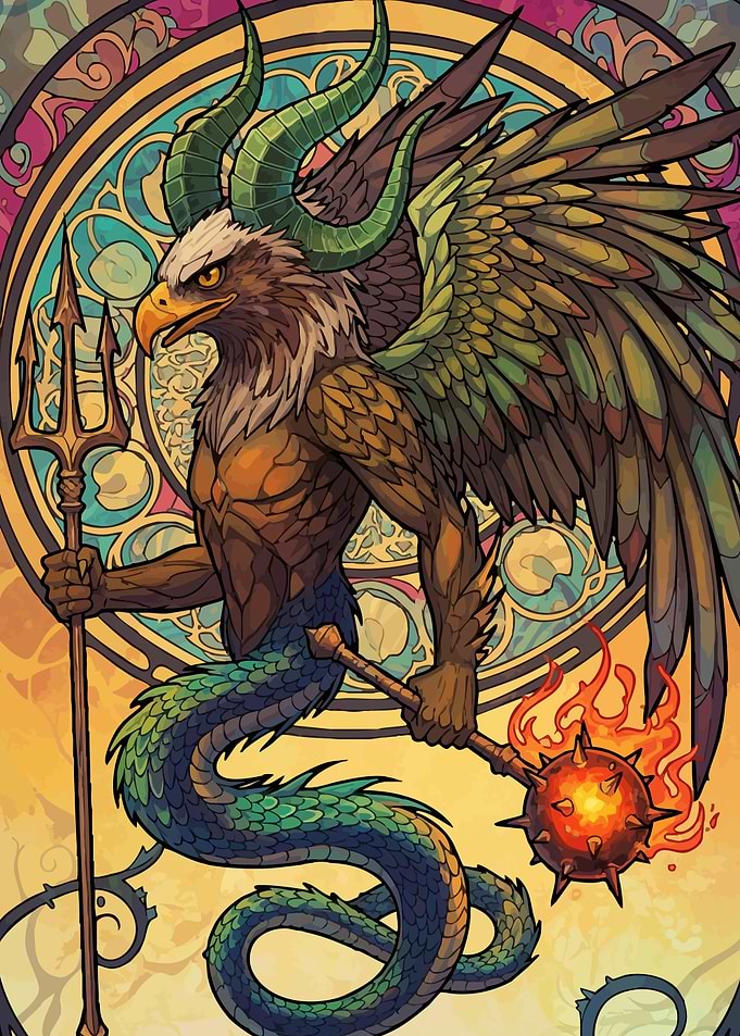 Mythical Eagle Serpent Hybrid Creature