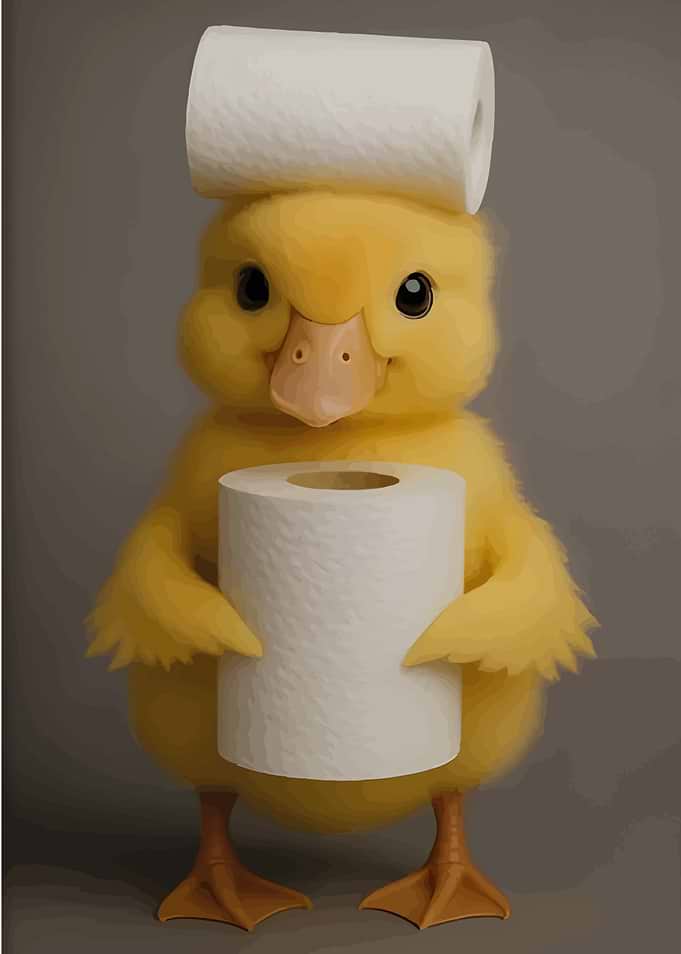 Duckling with Toilet Paper