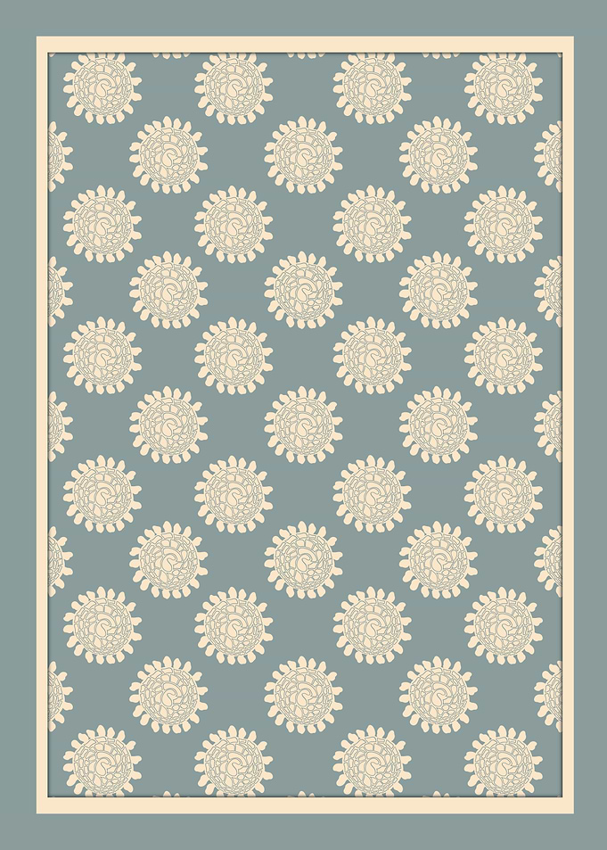 Monochrome Botanica – Blue & Cream Hand-Drawn Floral Motif (Coordinating Print)