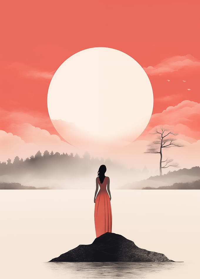 Woman in dress Boho Art