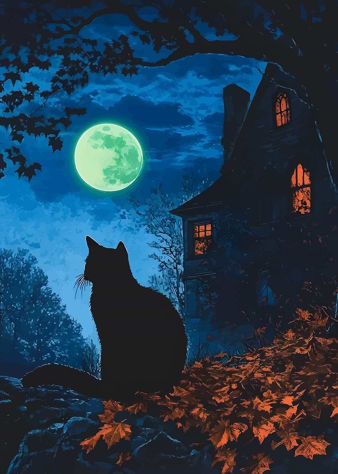 Black Cat and Haunted House