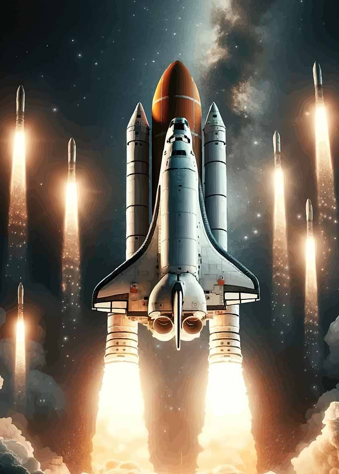 Space Shuttle Launching Space