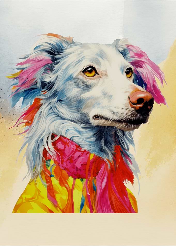 Colorful Dog Portrait