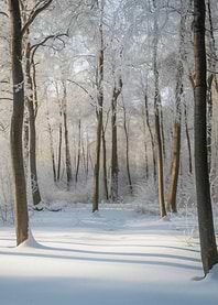 Winter Forest Scene with Snow