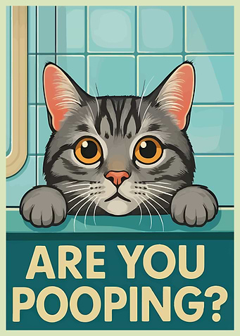 Are You Pooping? Funny Cat Poster