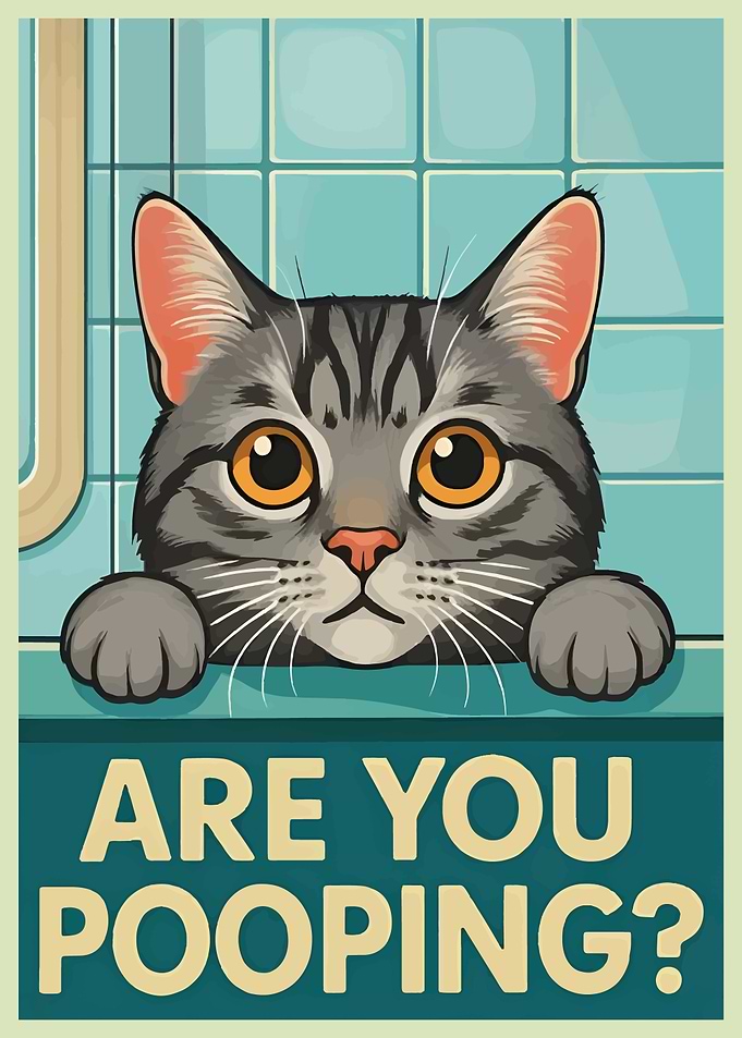 Are You Pooping? Funny Cat Poster