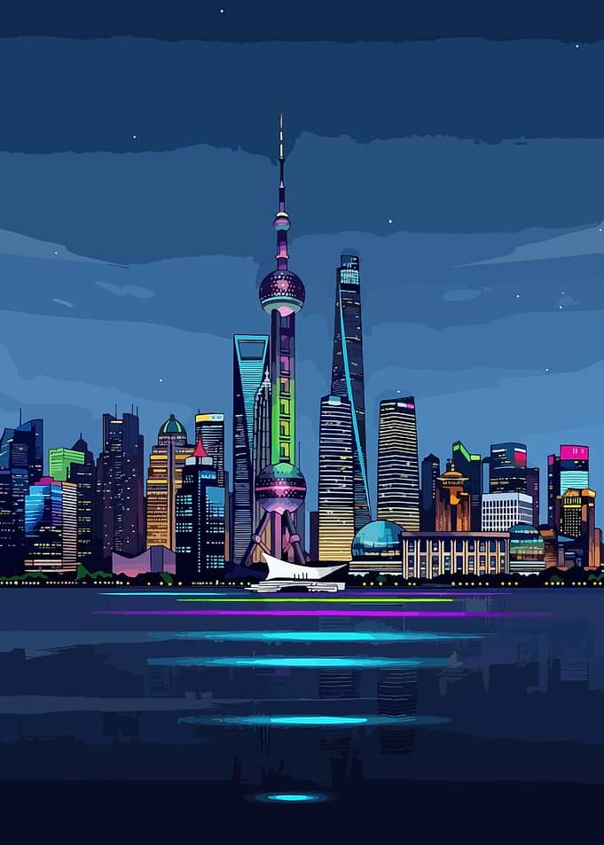 Shanghai Skyline at Night