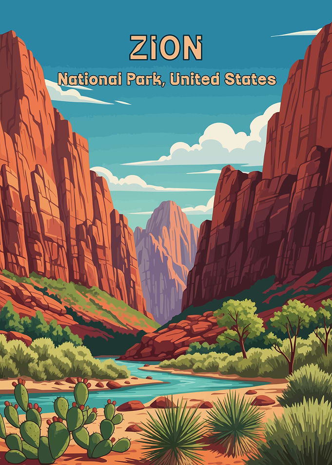 Zion National Park Illustration