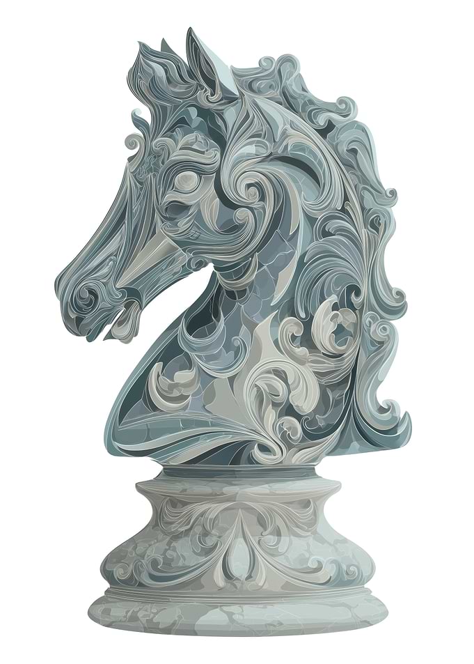 Ornate Chess Knight Illustration