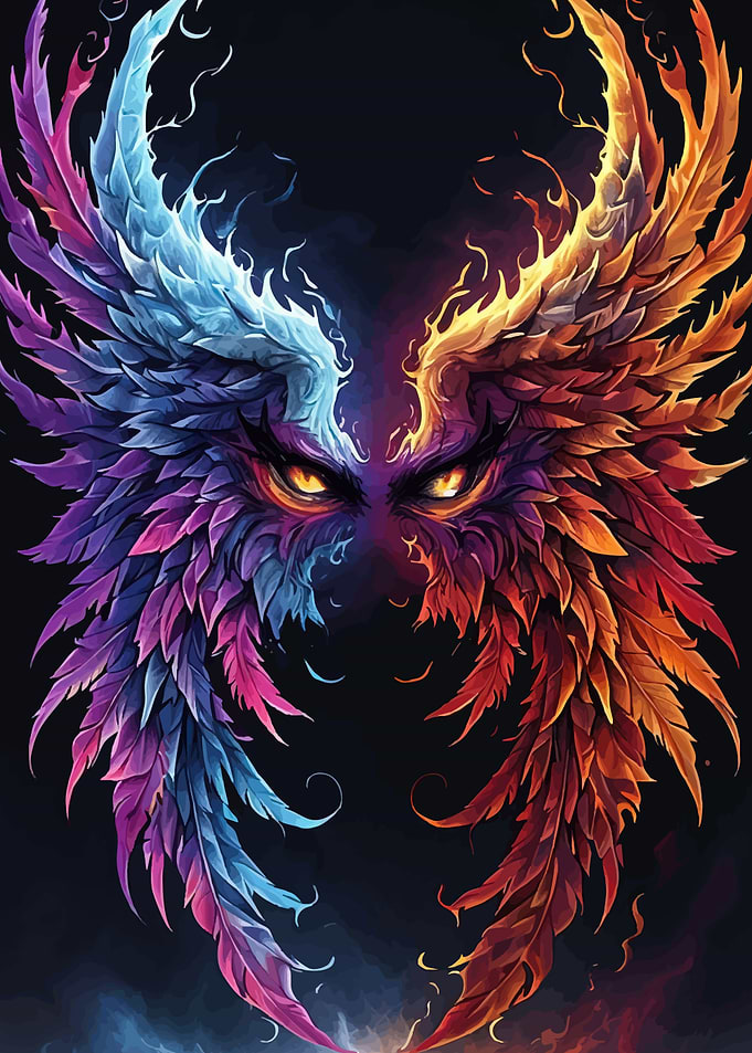 Winged Eyes Duality Fire Ice