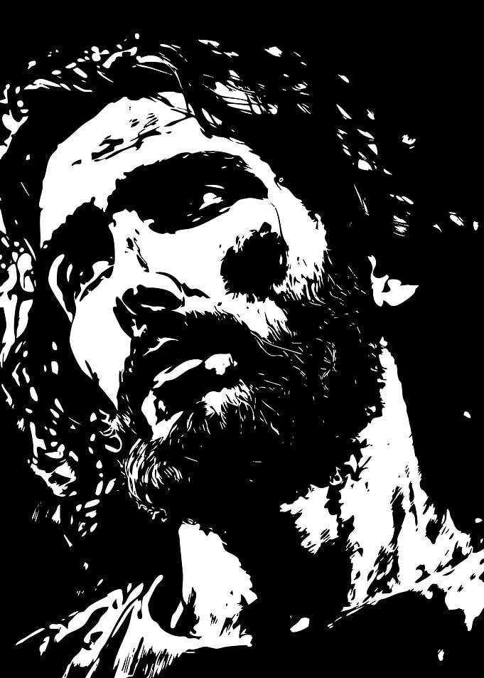 Monochrome Portrait of a Bearded Man