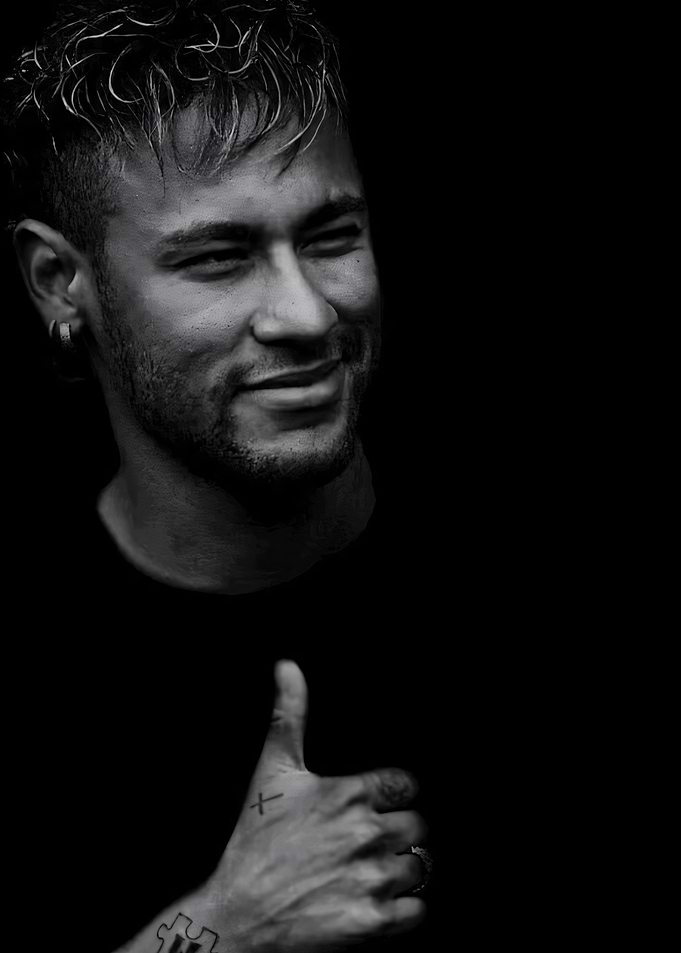 Neymar Black and White Portrait