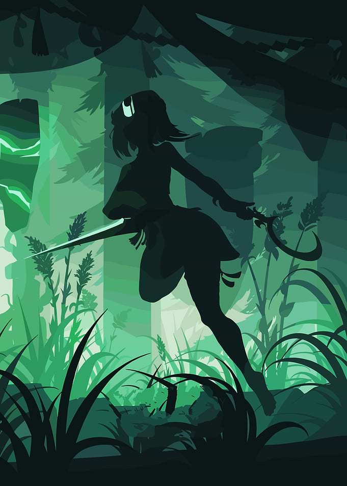 Forest Warrior Silhouette