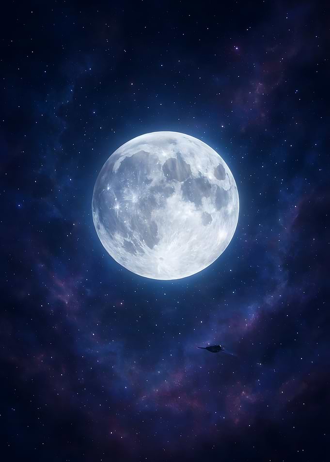 Full Moon and Stealth Plane