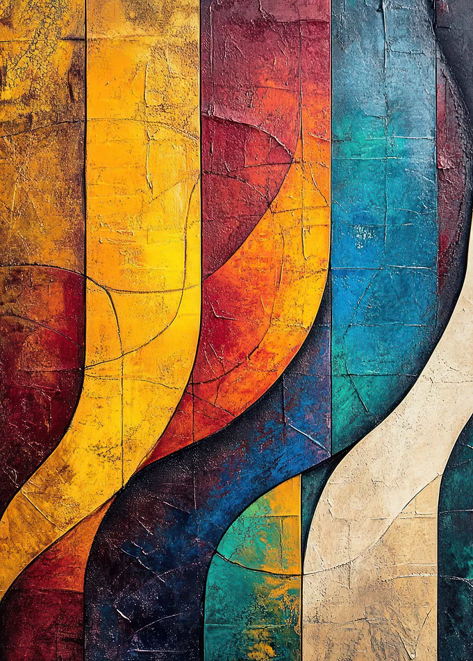 Abstract Colorful Textured Vertical Stripes