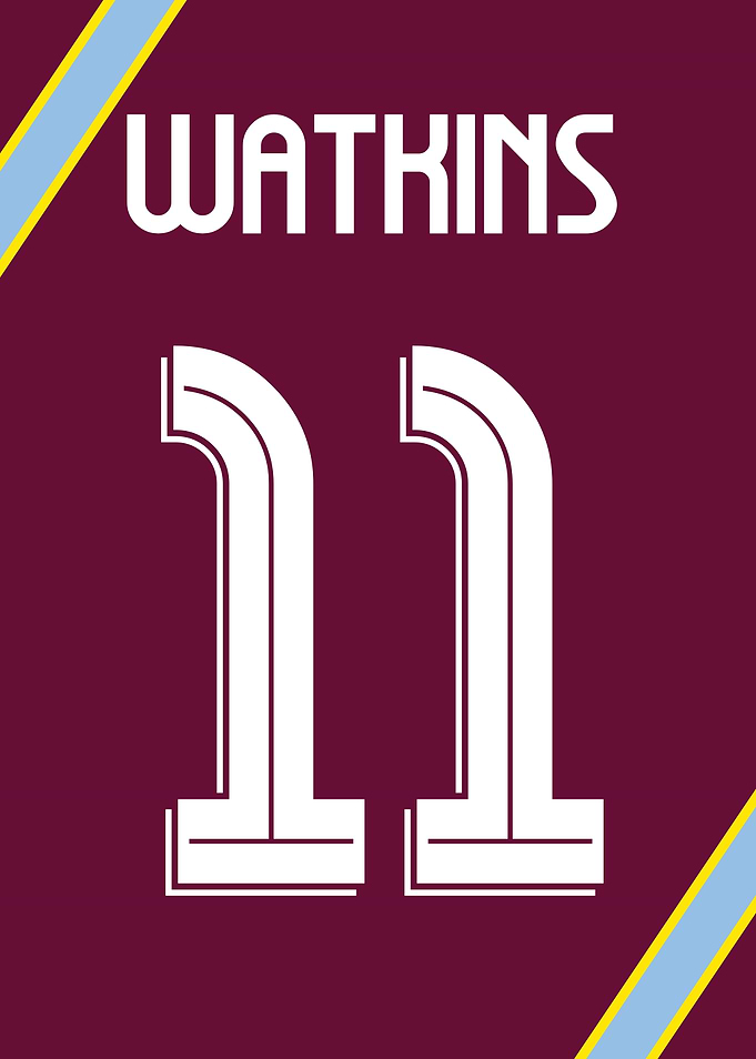 Ollie Watkins 11 Aston Villa Football Jersey Graphic