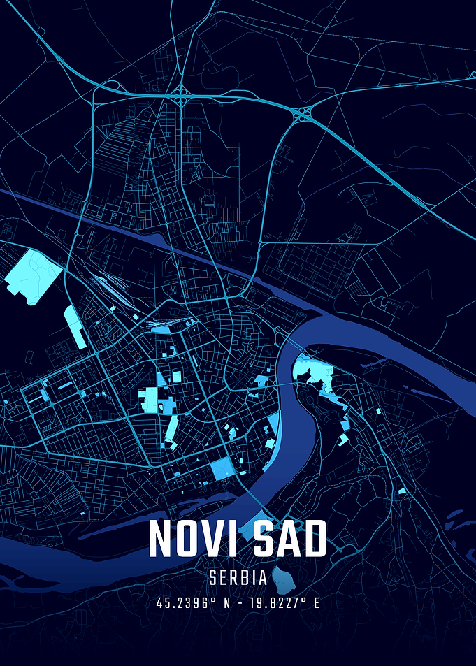 Novi Sad Midnight City Map