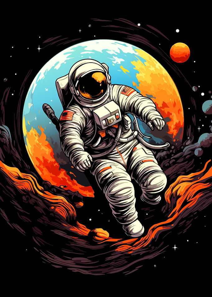 Astronaut in Space Digital Art