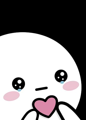 Crying Cartoon Character Holding Heart