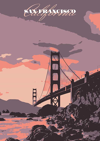 San Francisco Golden Gate Bridge Art