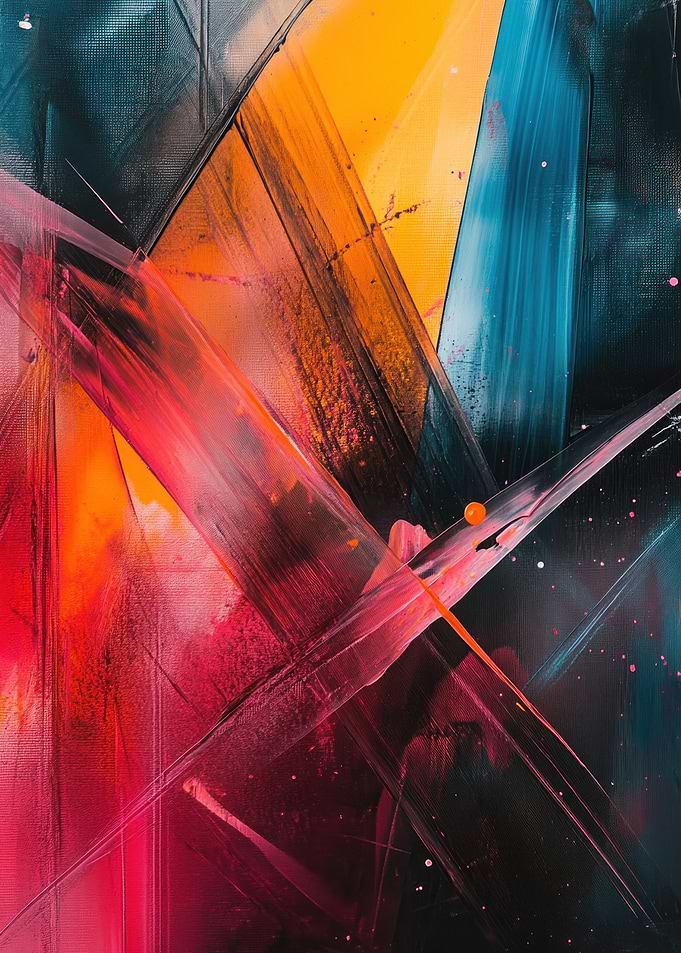Abstract Painting with Bold Color Strokes