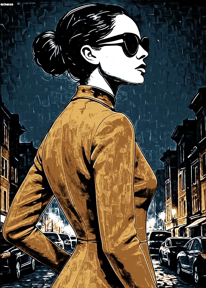 Elegant Woman in Cityscape