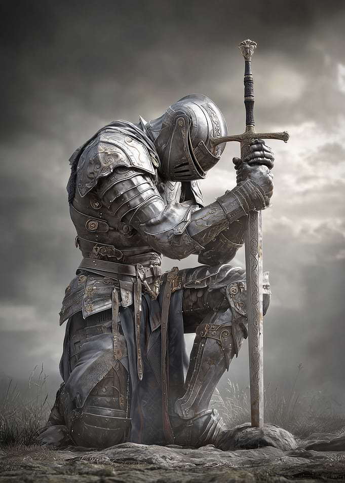 Kneeling Knight with Sword