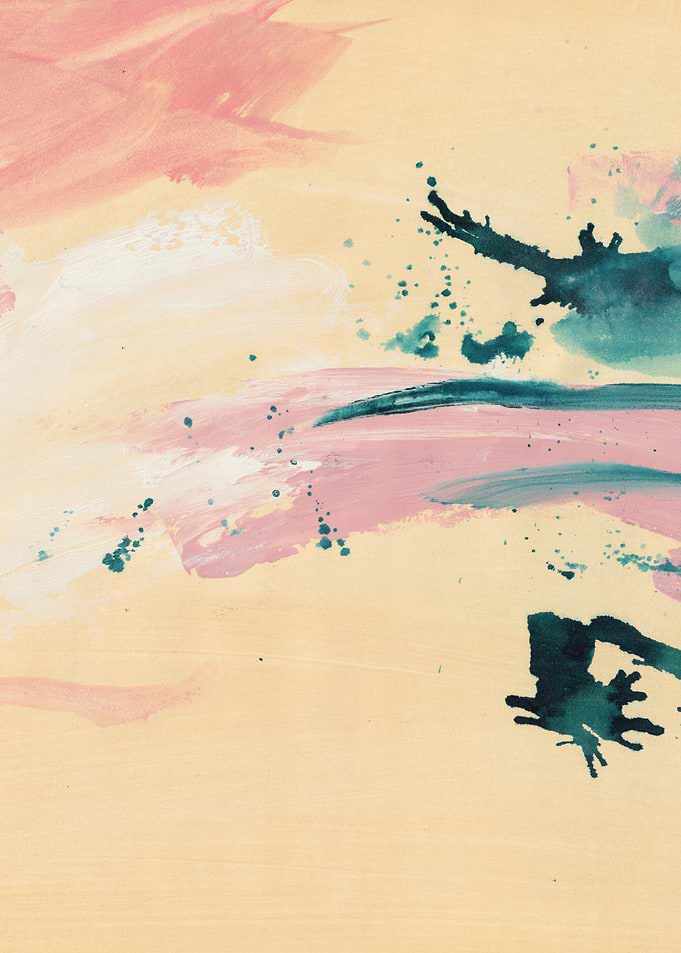 Abstract Painting with Pink and Teal
