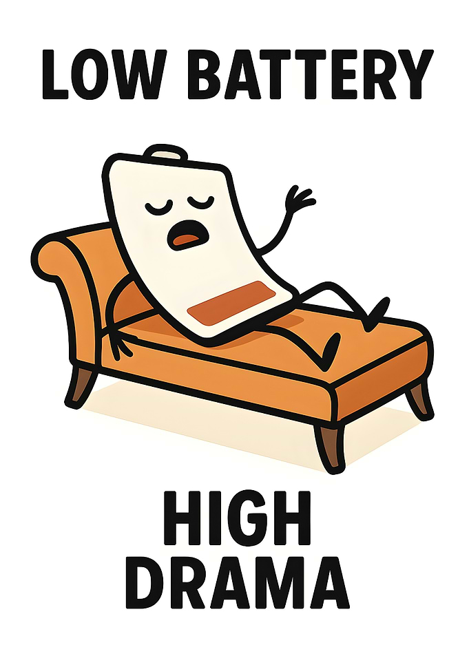 Low Battery High Drama Cartoon