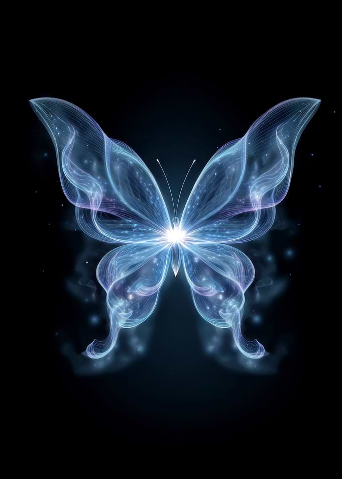 Glowing Blue Butterfly