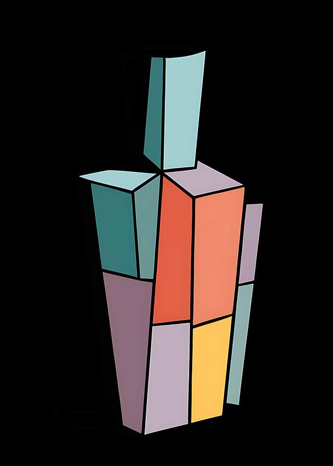 Abstract Geometric Figure on Black Background