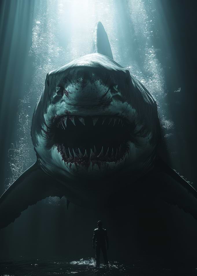 Underwater Encounter with a Megalodon