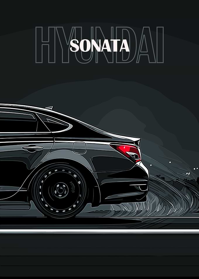 Hyundai Sonata Car Illustration