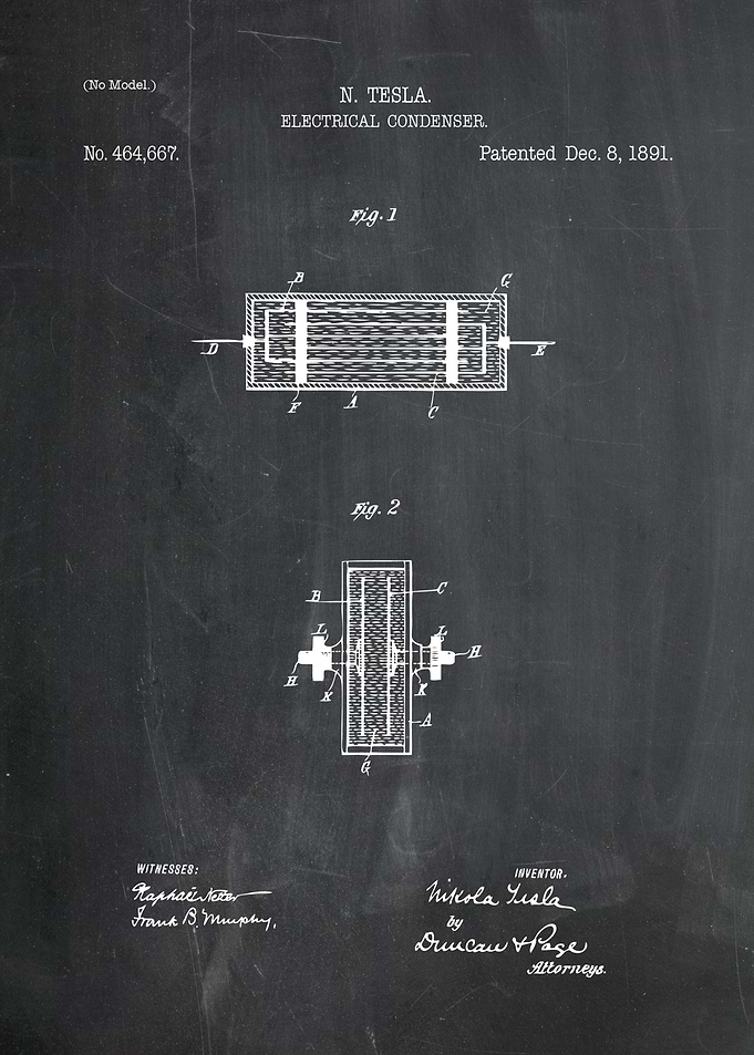 Nikola Tesla Electrical Condenser Patent