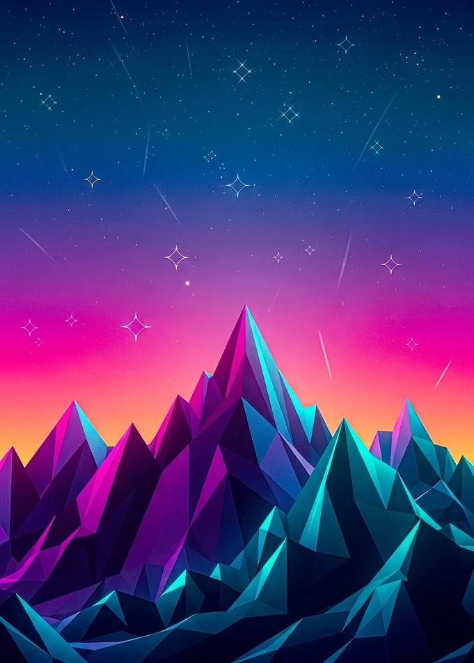 Neon Peaks at Dusk
