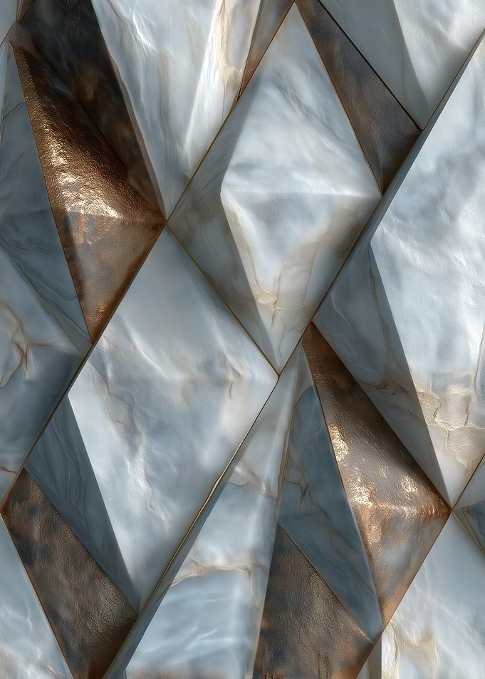 Abstract Marble and Gold Geometric Pattern