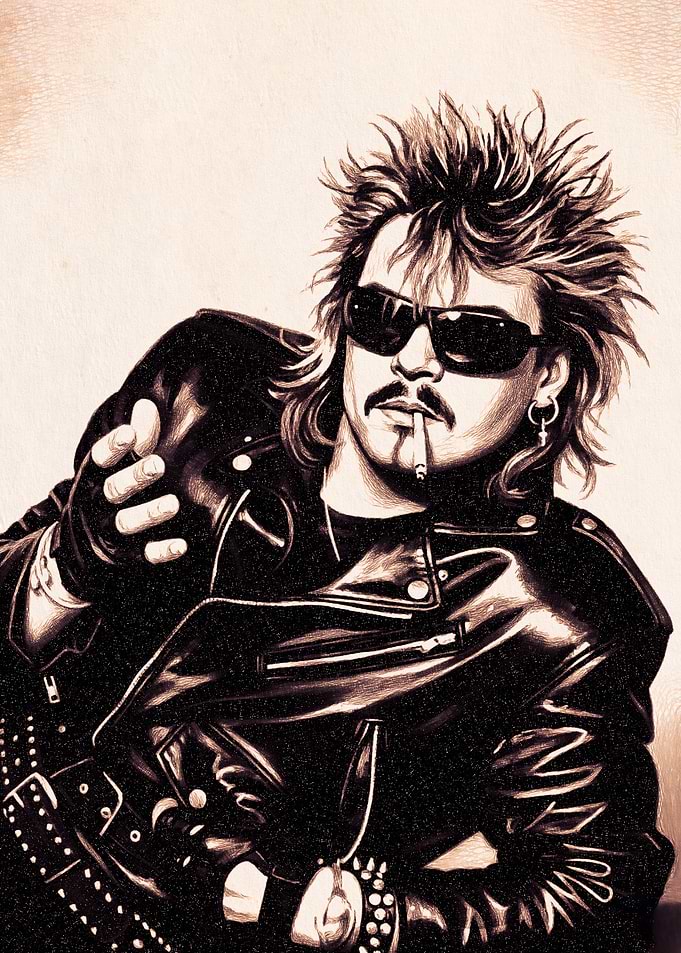 Cool Biker with Sunglasses and Cigarette