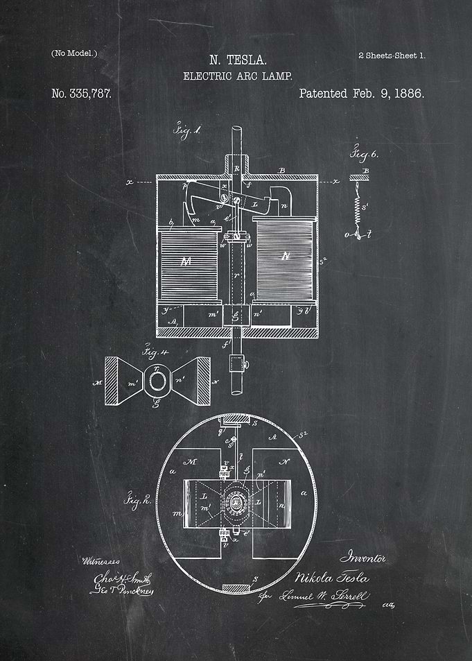 Nikola Tesla Electric Arc Lamp Patent