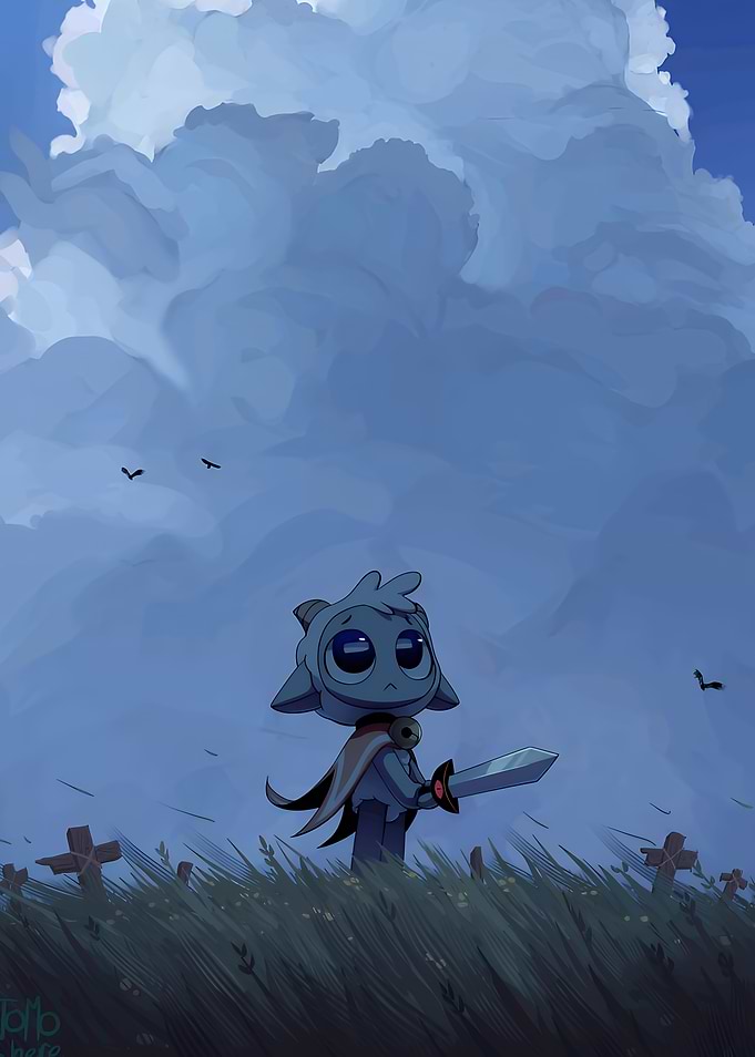 Lamb with Sword in Field
