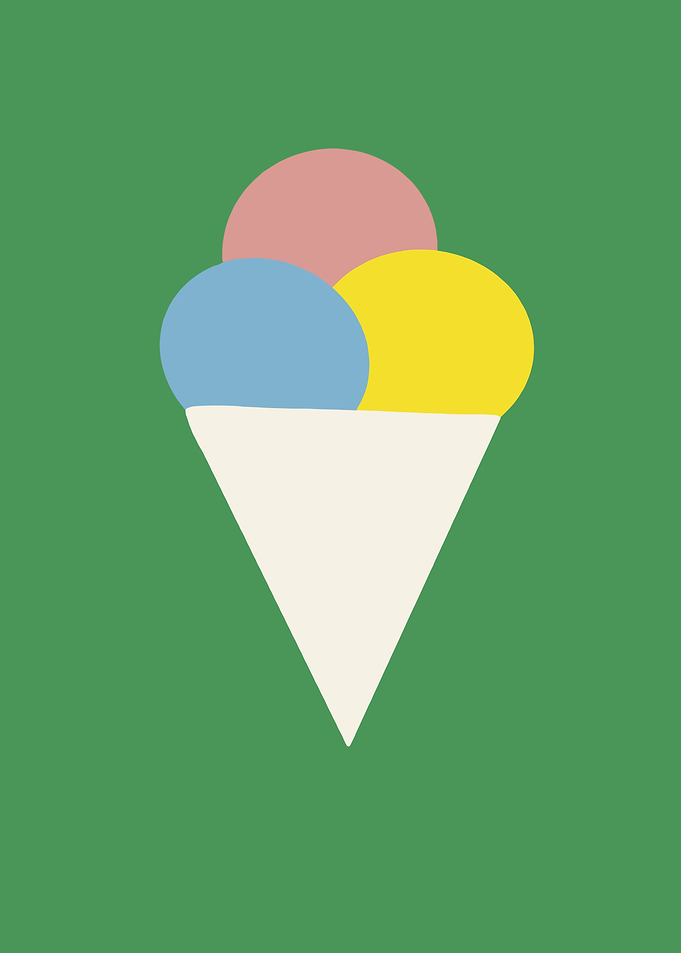 Colorful Ice Cream Cone Illustration