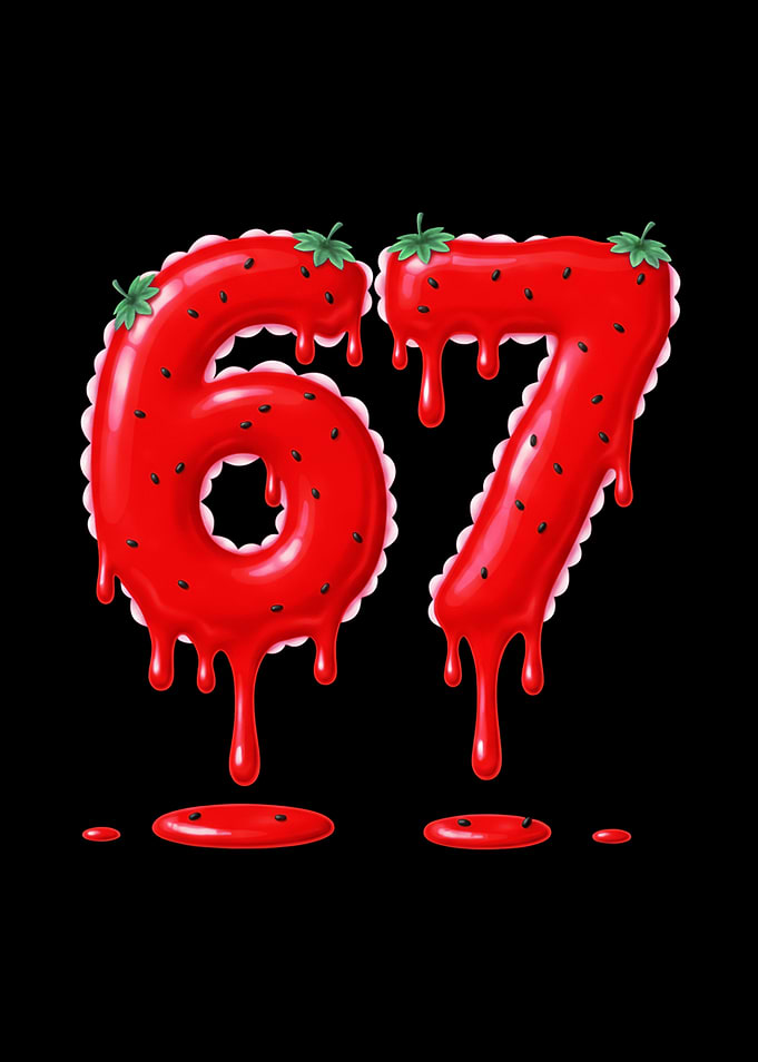 Strawberry Numbers 67 Six Seven Meme